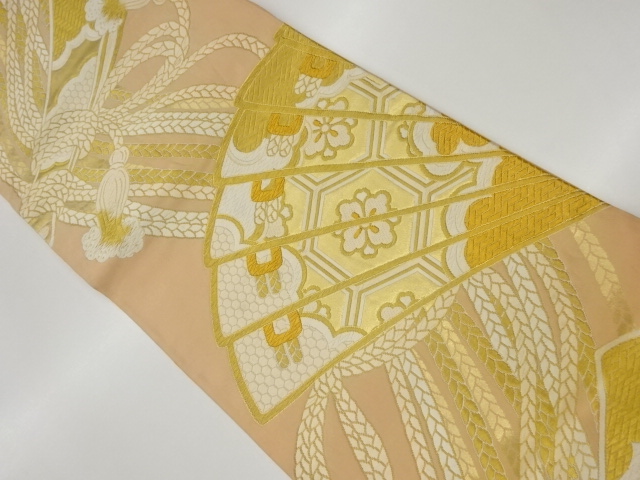 JAPANESE KIMONO / VINTAGE FUKURO OBI / WOVEN FLOWER RHOMBUS